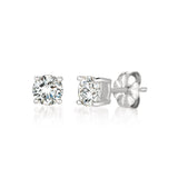 Solitaire Brilliant Stud Earrings Finished in Pure Platinum - 1.0 Cttw - CRISLU