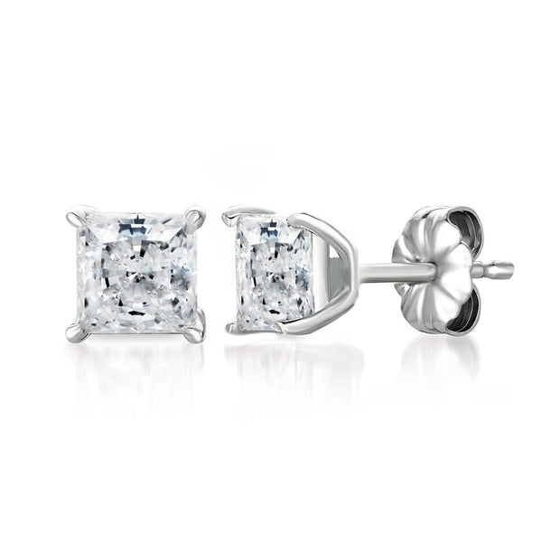 Crislu Solitaire Asscher Earrings in Pure Platinum - 4.0 Carat | The Paper  Store