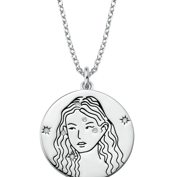 Sterling Silver Virgo Necklace - South India Jewels